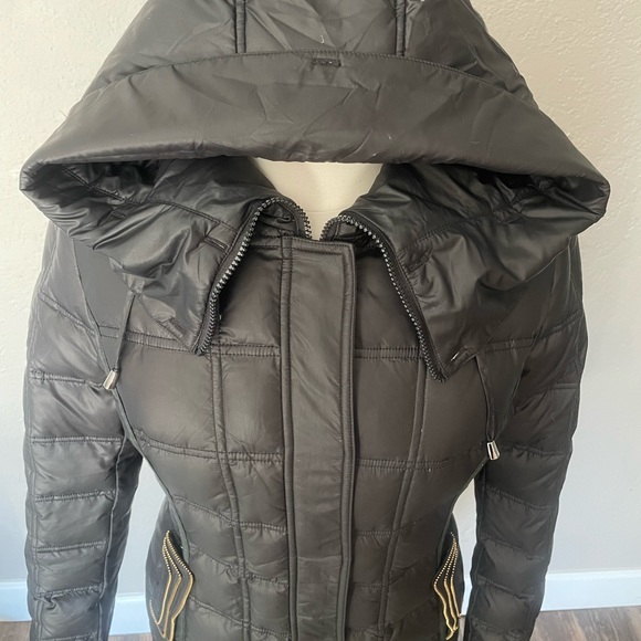 Black Duck Down Coat with Hood - Picture 7 of 7